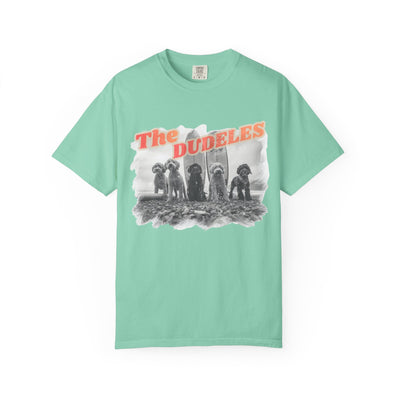 The Dudeles Dog Surfer T-Shirt | Doodle Breed Surfing Design