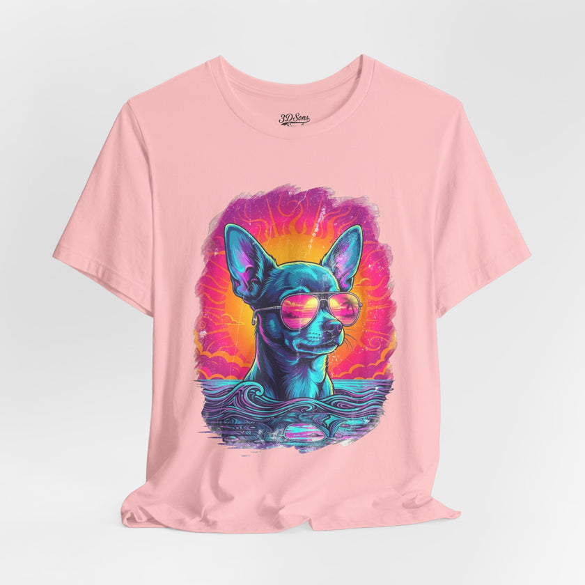 Chihuahua Vice City Retro Tee — 90s Vintage Dog Graphic T-Shirt