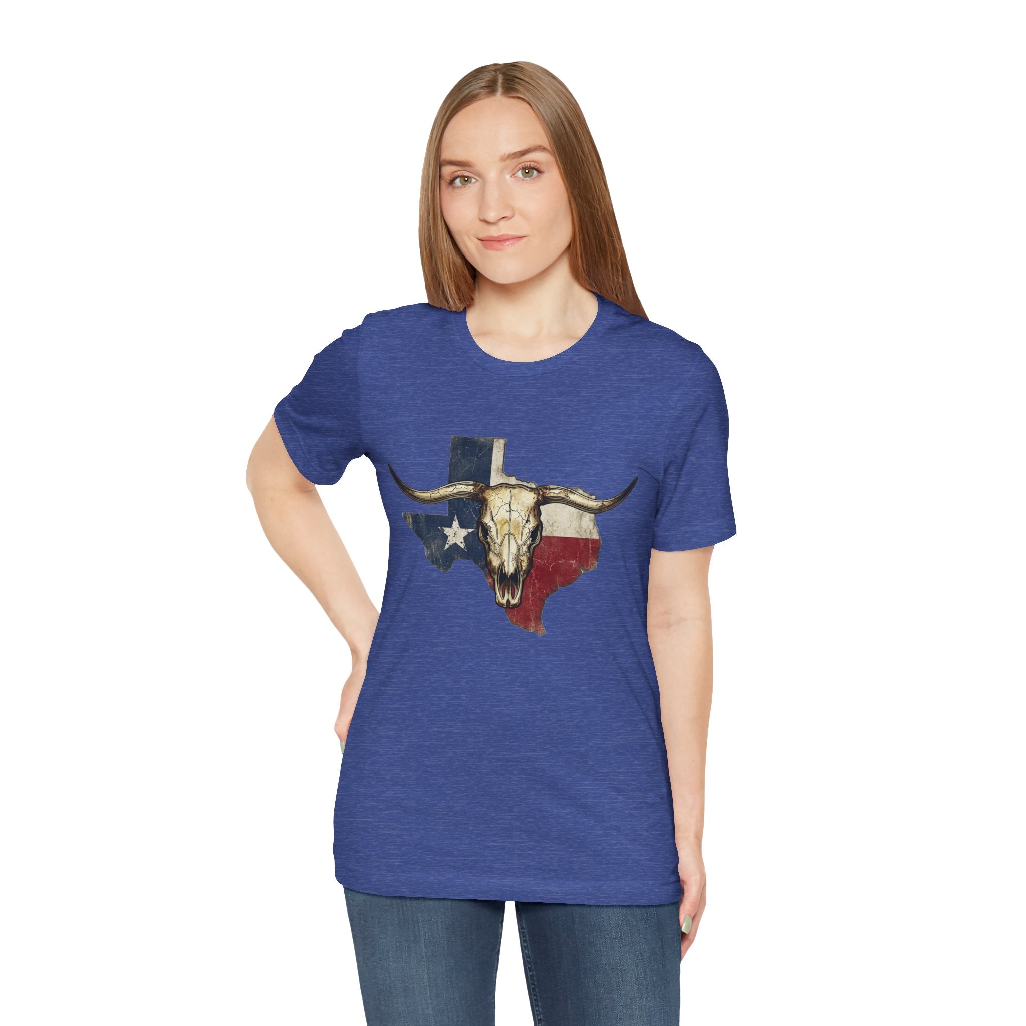 Texas Flag Longhorn Tee - Vintage Texas Skull T-Shirt