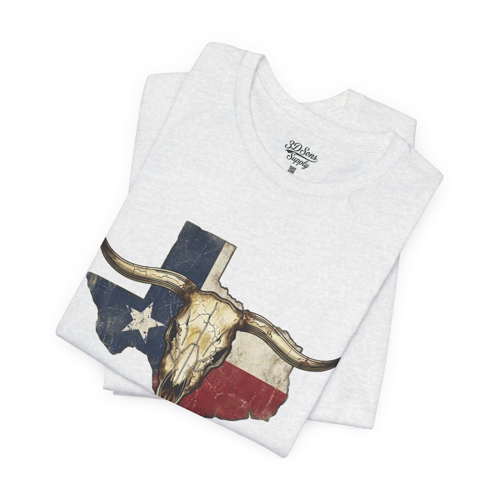 Texas Flag Longhorn Tee - Vintage Texas Skull T-Shirt
