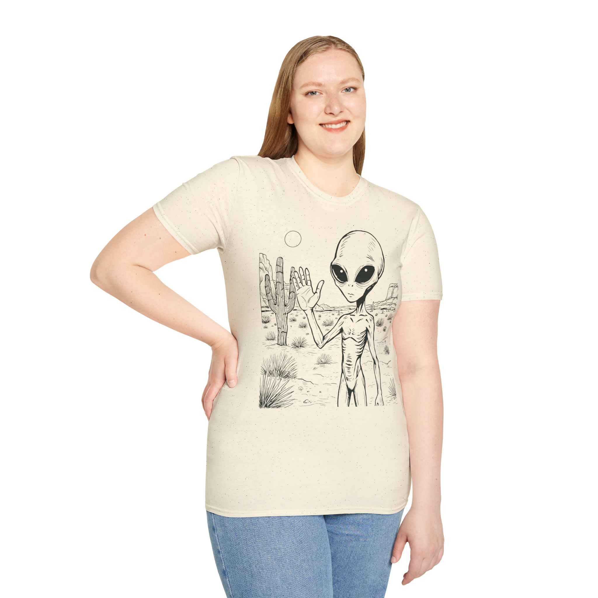 Happy Desert Alien Tee | Funny Area 51 Extraterrestrial Shirt – 3D Sons Supply Co