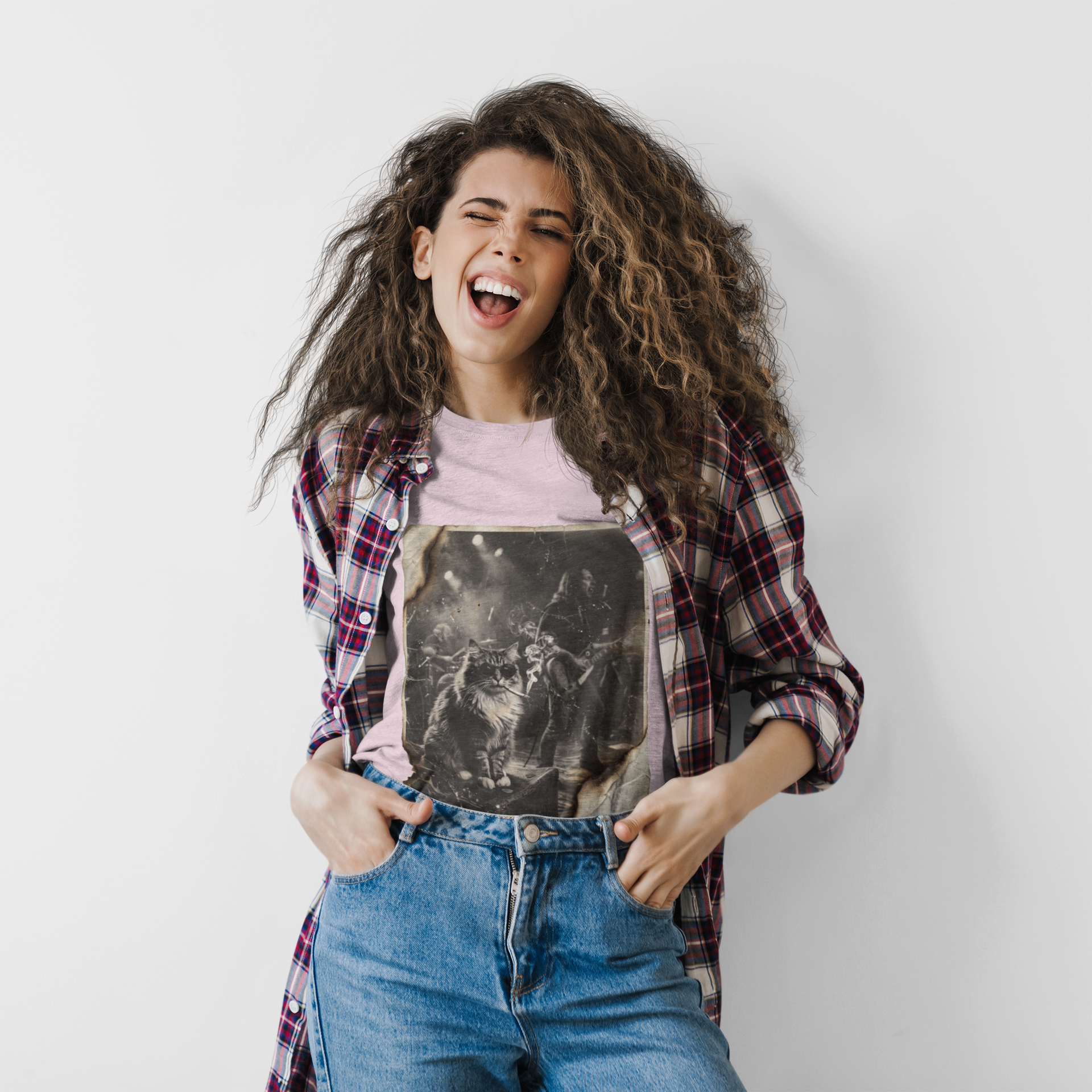Vintage Rockstar Cat T-Shirt | Retro Rock Art Graphic Tee – 3D Sons Supply Co