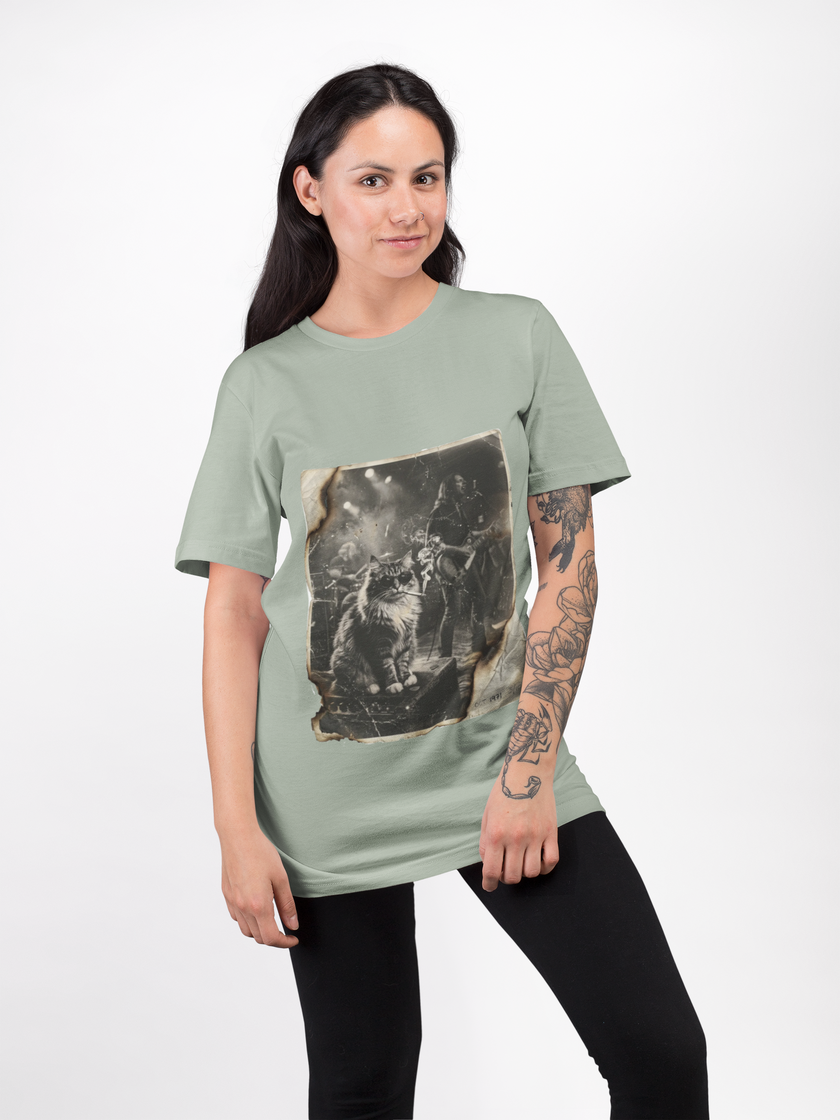 Vintage Rockstar Cat T-Shirt | Retro Rock Art Graphic Tee – 3D Sons Supply Co