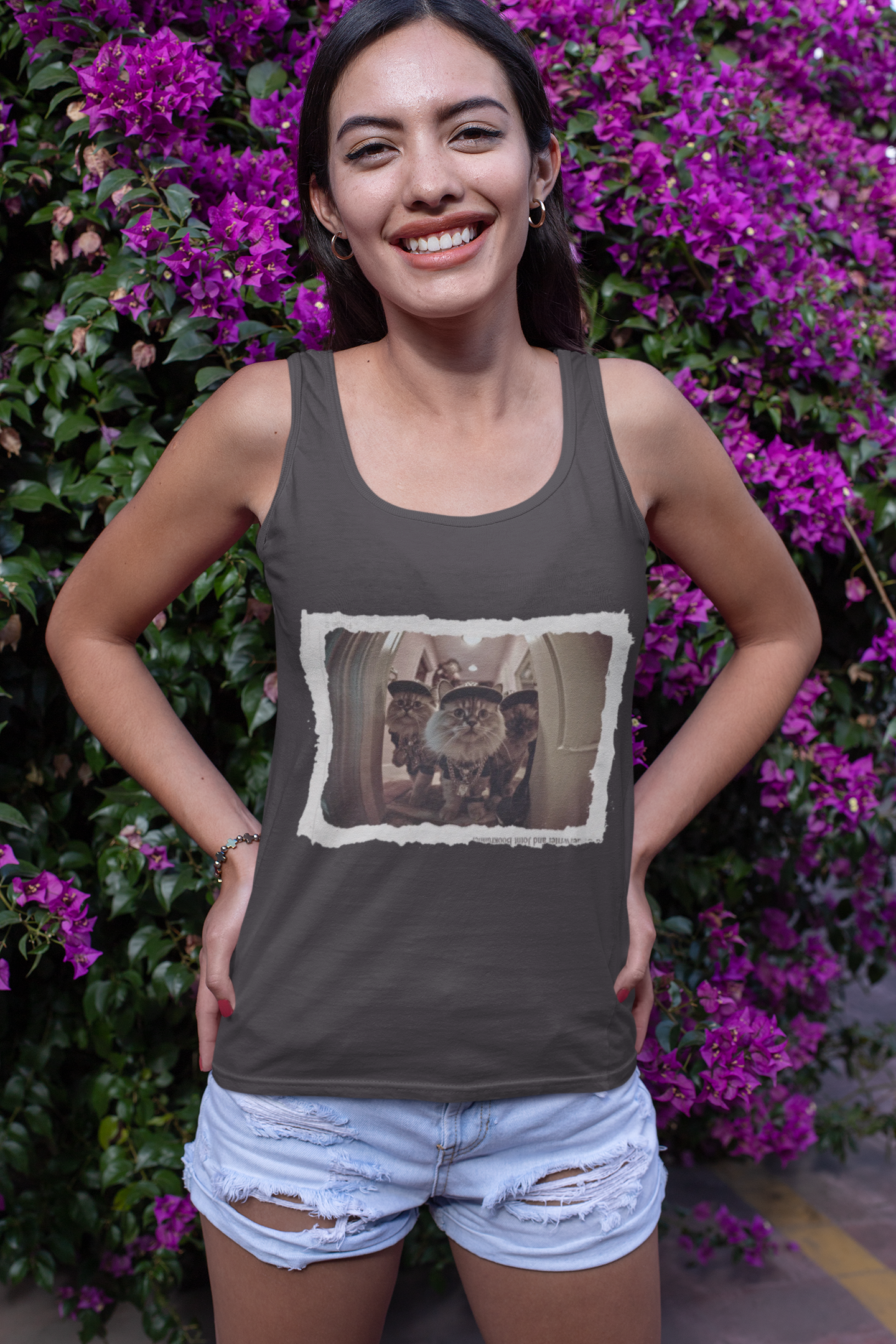 Hip Hop Cats Graphic Tank | Funny Women's Racerback Cat Tee – 3D Sons Supply Co