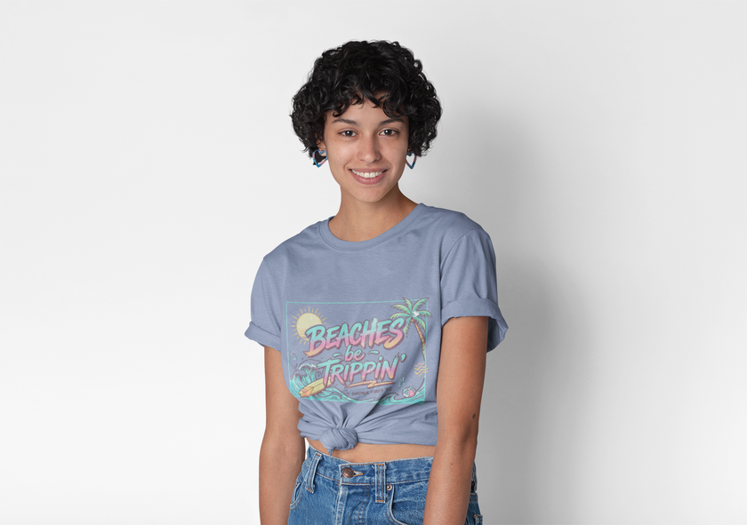 Beaches Be Trippin' 90s Style Tee | Retro Funny Beach T-Shirt – 3D Sons Supply Co