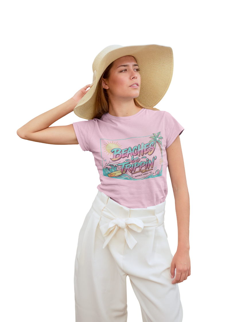 Beaches Be Trippin' 90s Style Tee | Retro Funny Beach T-Shirt – 3D Sons Supply Co