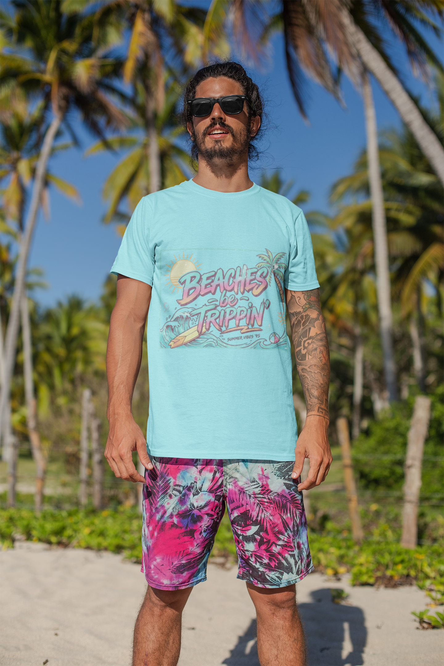 Beaches Be Trippin' 90s Style Tee | Retro Funny Beach T-Shirt – 3D Sons Supply Co