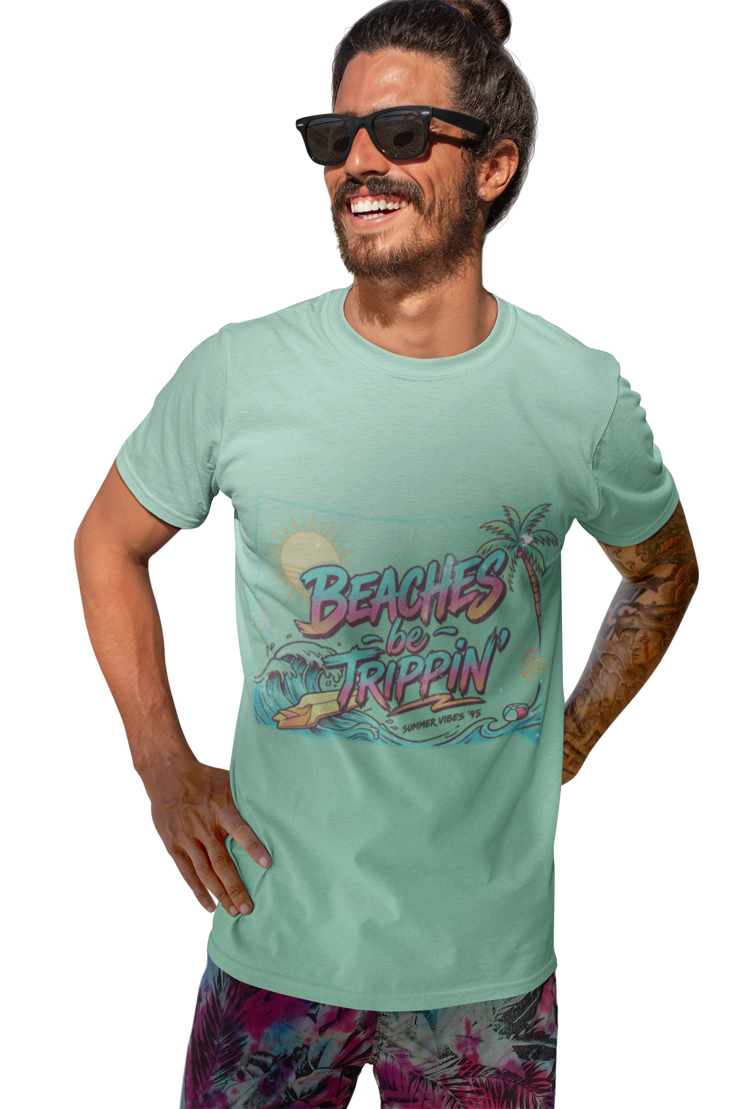 Beaches Be Trippin' 90s Style Tee | Retro Funny Beach T-Shirt – 3D Sons Supply Co