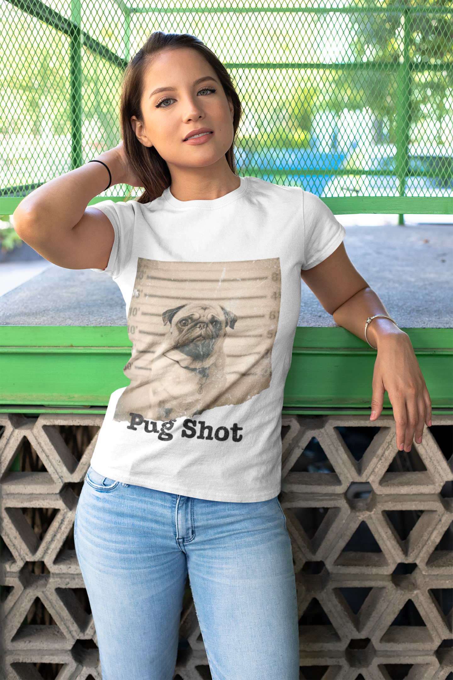 Pug Shot T-Shirt — Funny Pug Police Lineup Tee