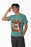 Pug At The Bar T-Shirt — Funny Vintage Pug Drinking Graphic Tee