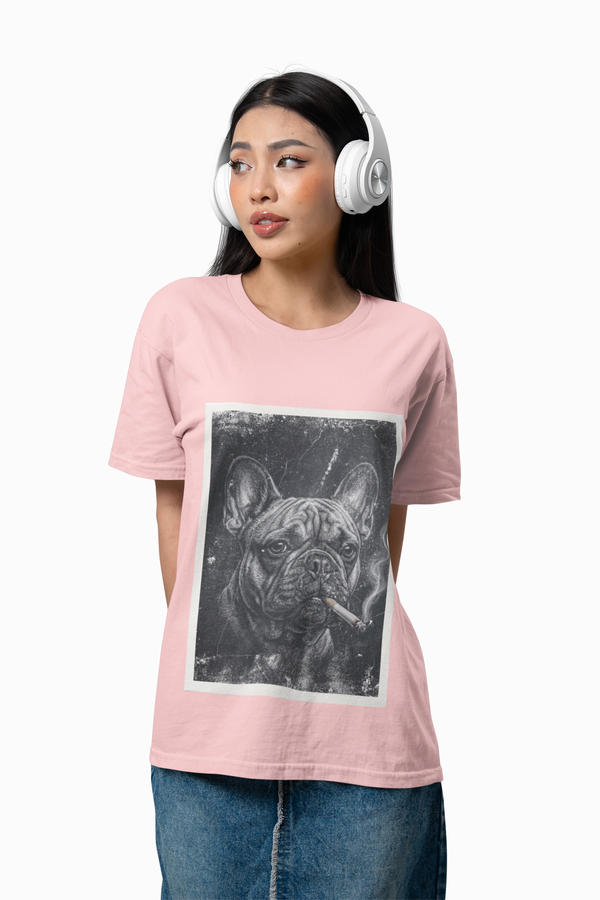 French Bulldog Smoking Graphic Tee — Retro Smoky Dog Art T-Shirt