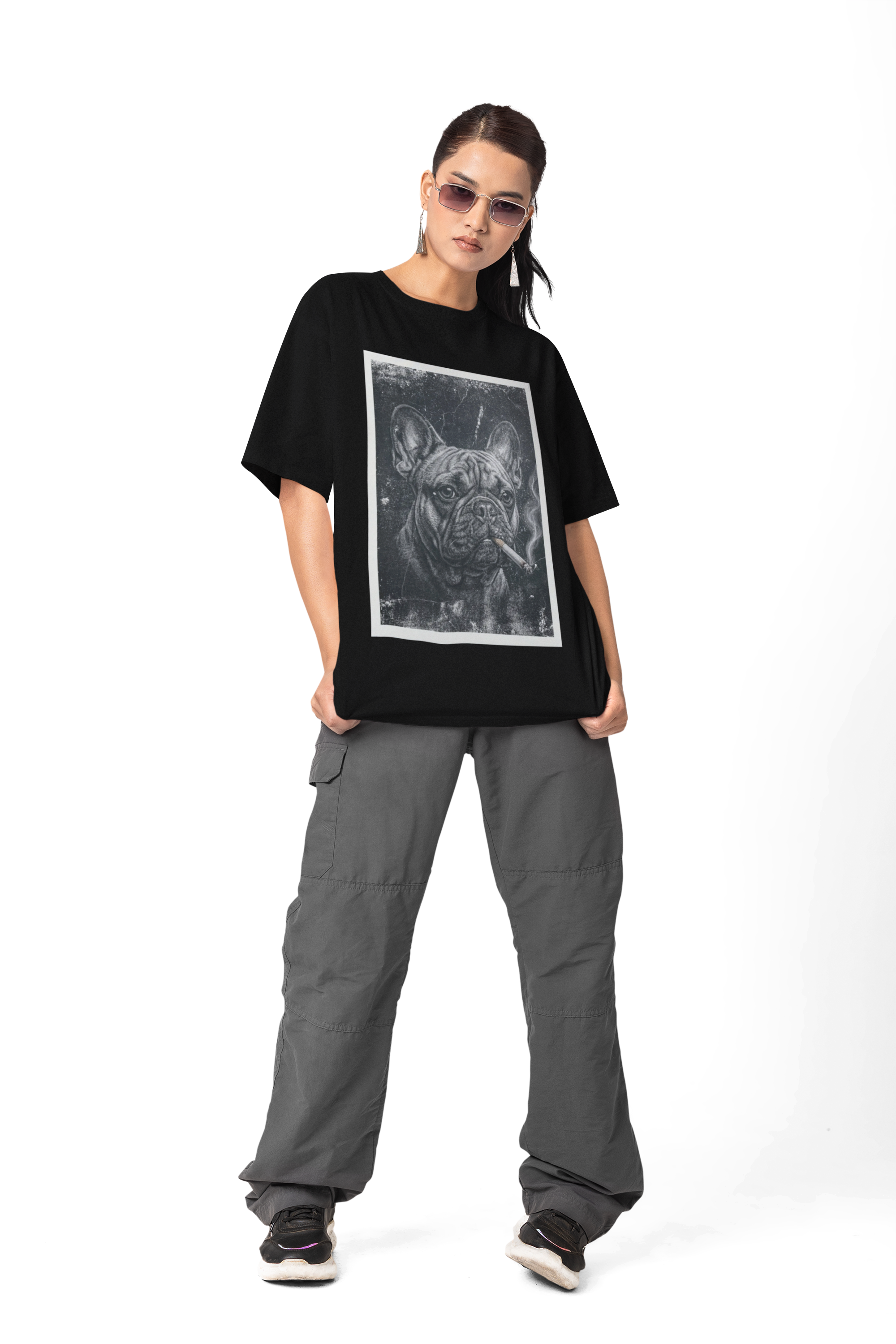 French Bulldog Smoking Graphic Tee — Retro Smoky Dog Art T-Shirt