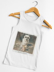 Women's Pyrenees with Chinese Photo Racerback Tank — Vintage Pup Graphic