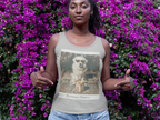 Women's Pyrenees with Chinese Photo Racerback Tank — Vintage Pup Graphic