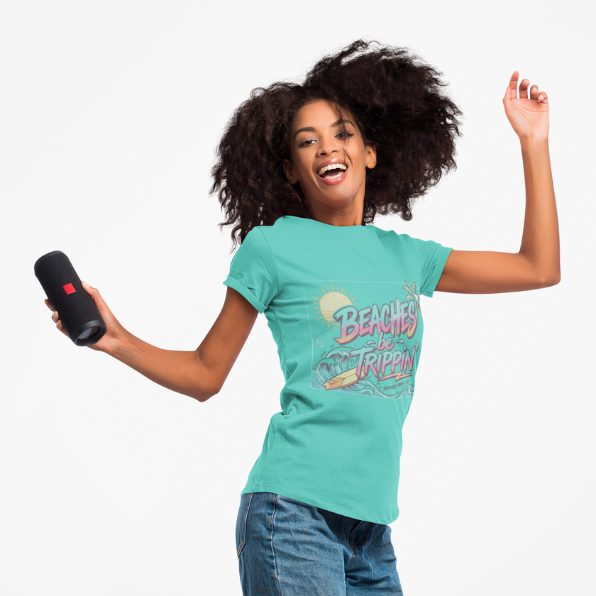 Women Beaches  Be Trippin' 90's Style Tee Shirt