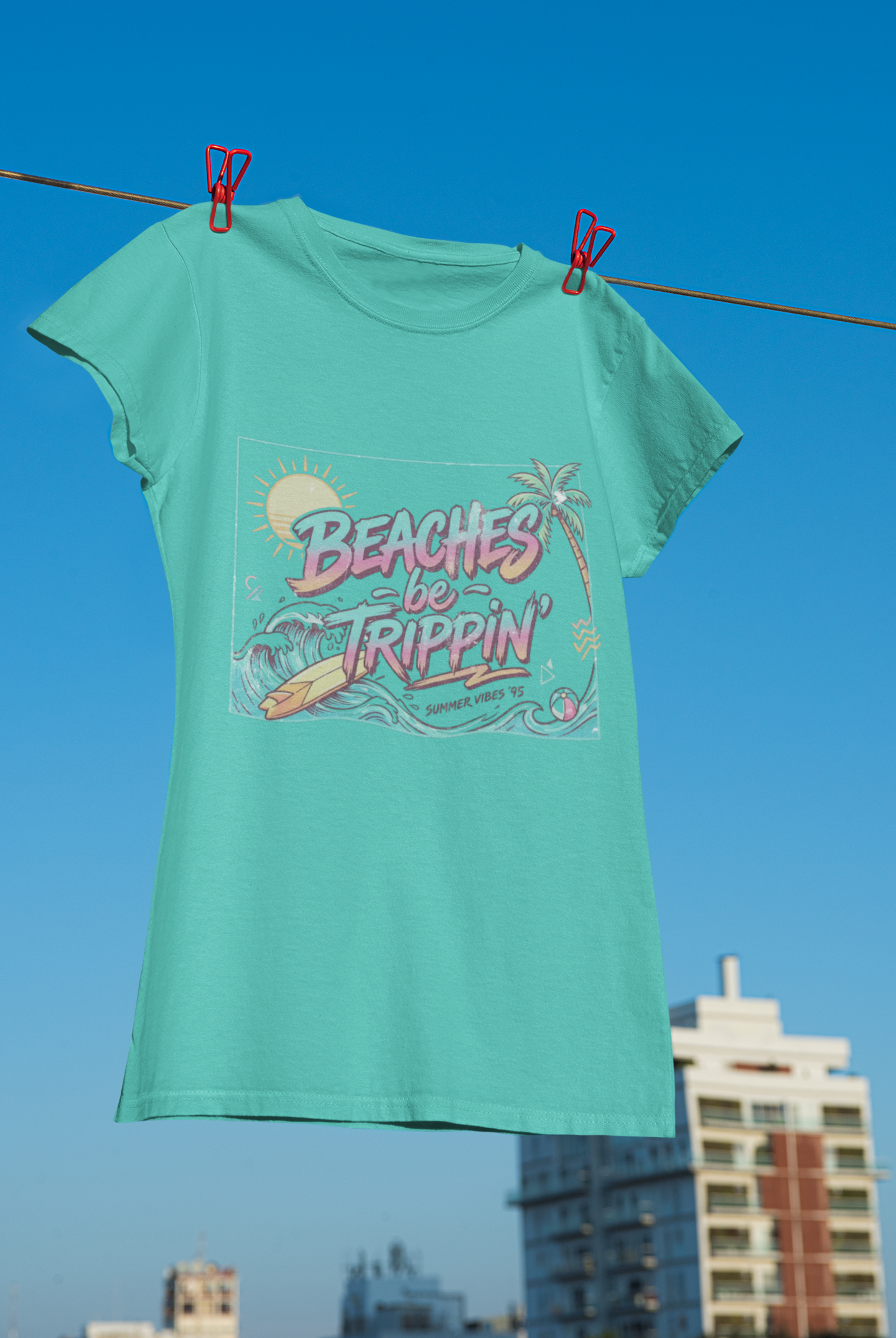 Women Beaches  Be Trippin' 90's Style Tee Shirt