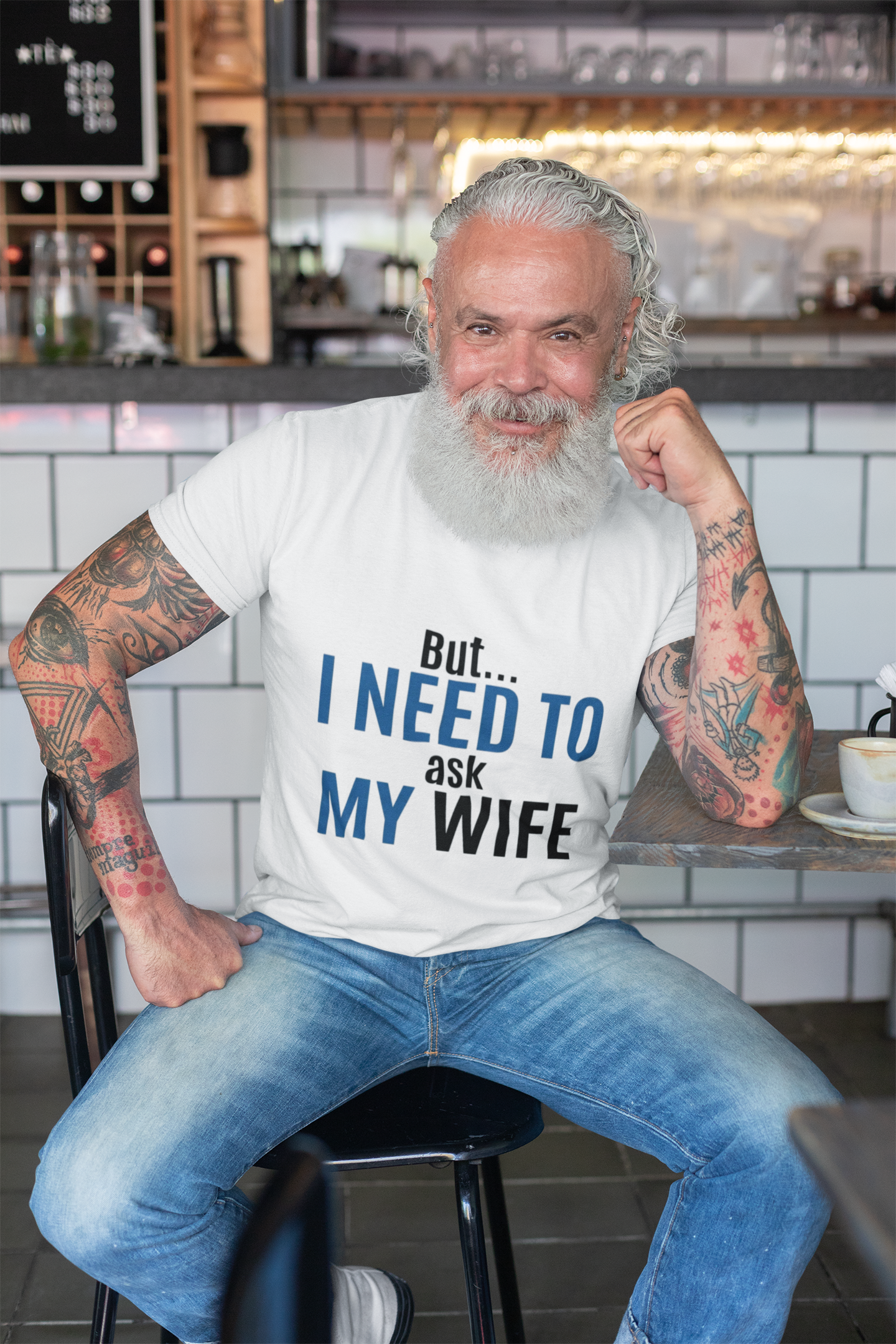 But I Need To Ask My Wife T-Shirt — Funny Couples Tee for Husbands