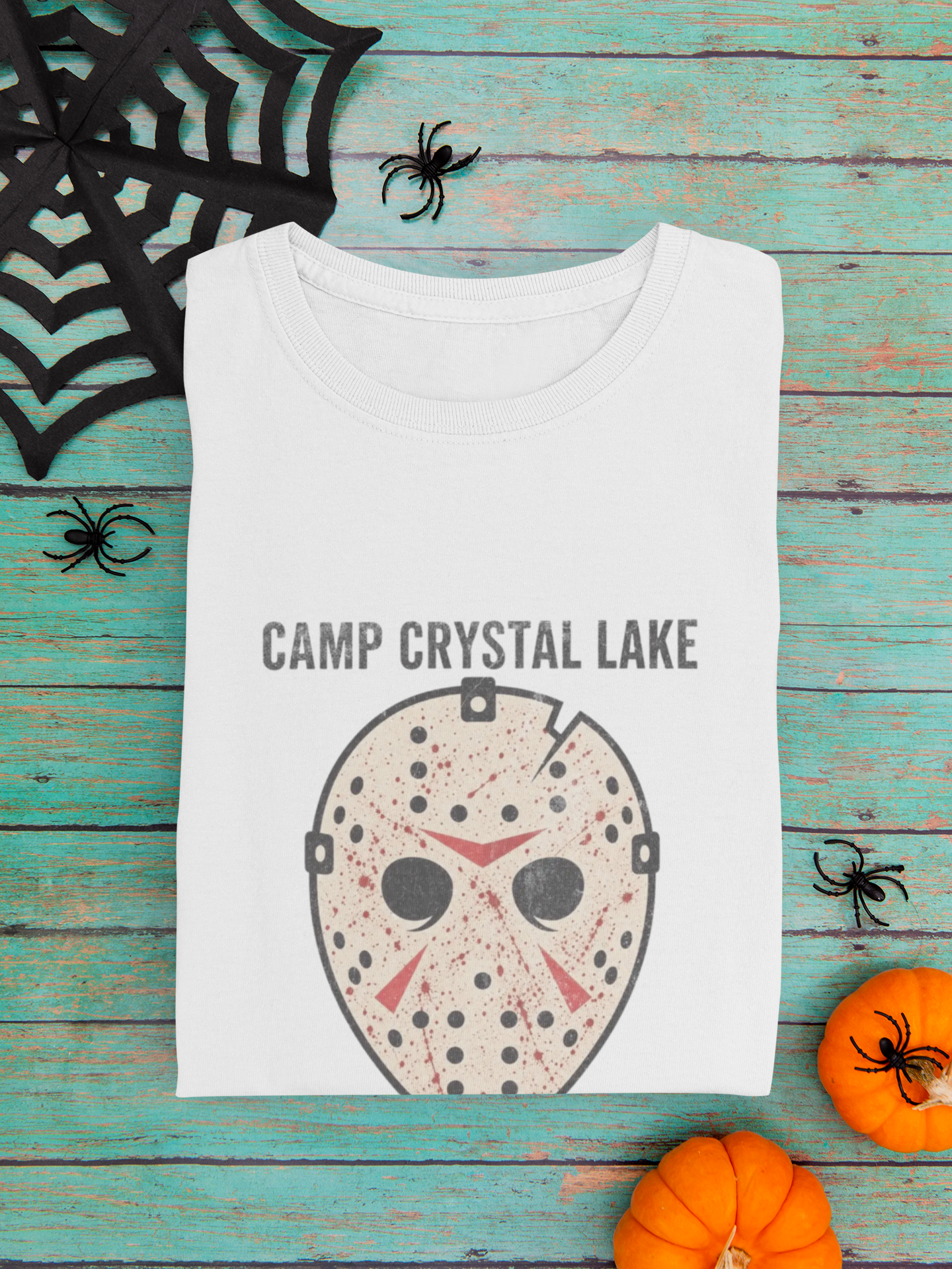 Camp Crystal Lake Staff T-Shirt — Horror Mask Vintage Tee