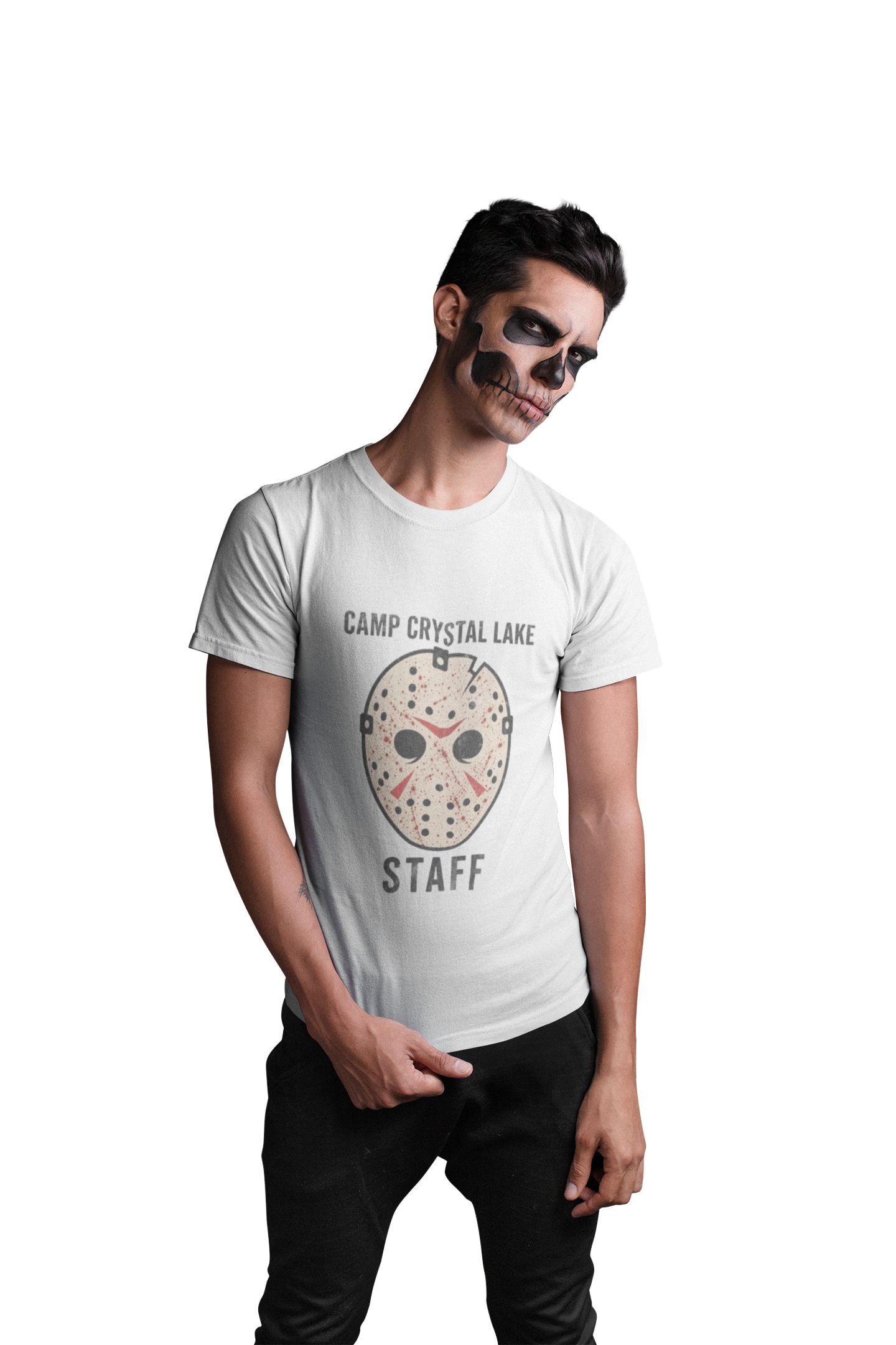 Camp Crystal Lake Staff T-Shirt — Horror Mask Vintage Tee