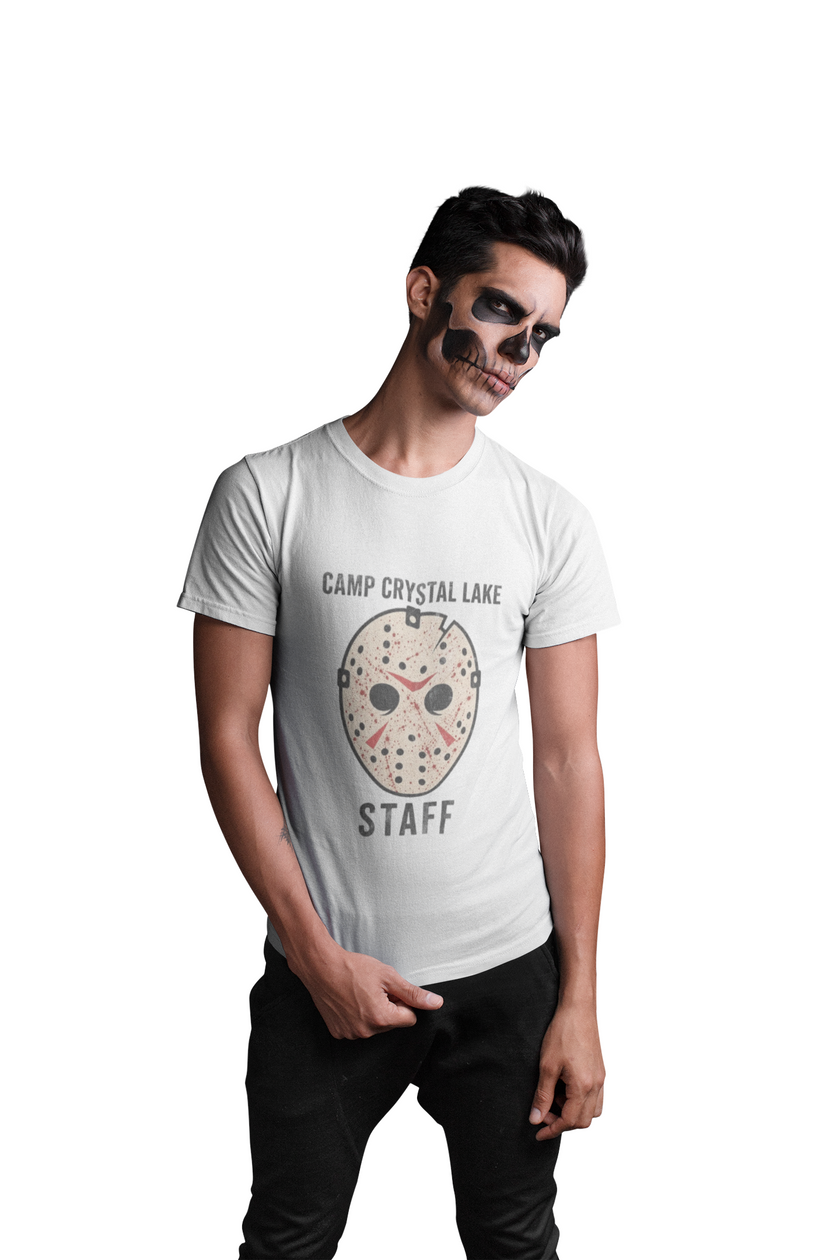 Camp Crystal Lake Staff T-Shirt — Horror Mask Vintage Tee