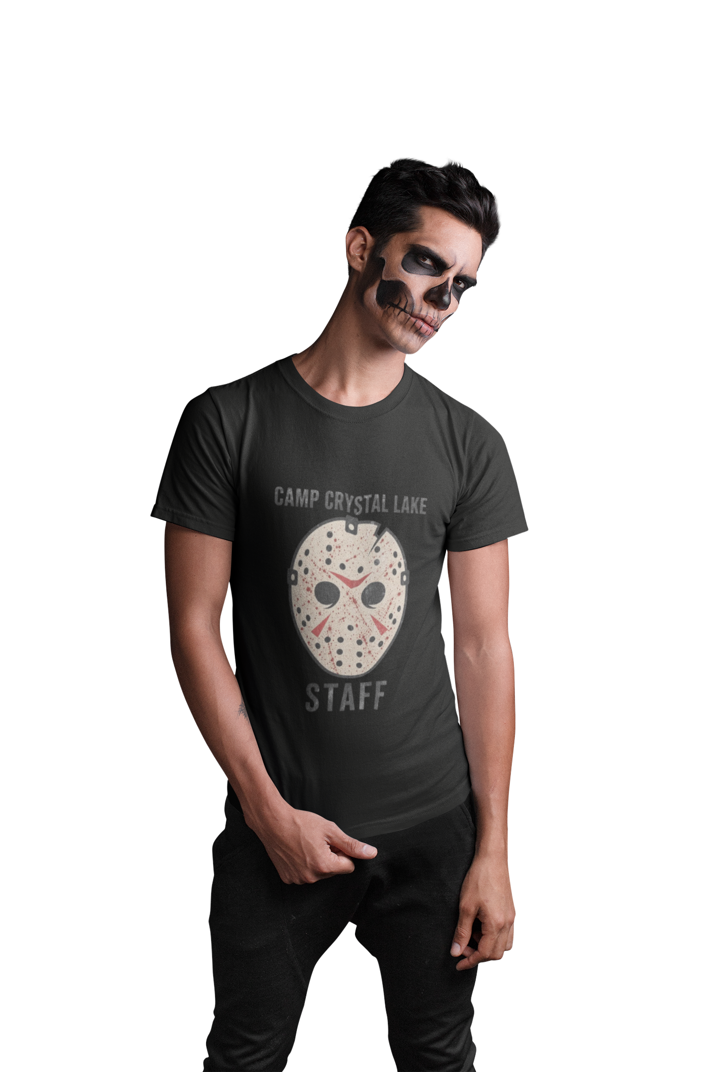 Camp Crystal Lake Staff T-Shirt — Horror Mask Vintage Tee