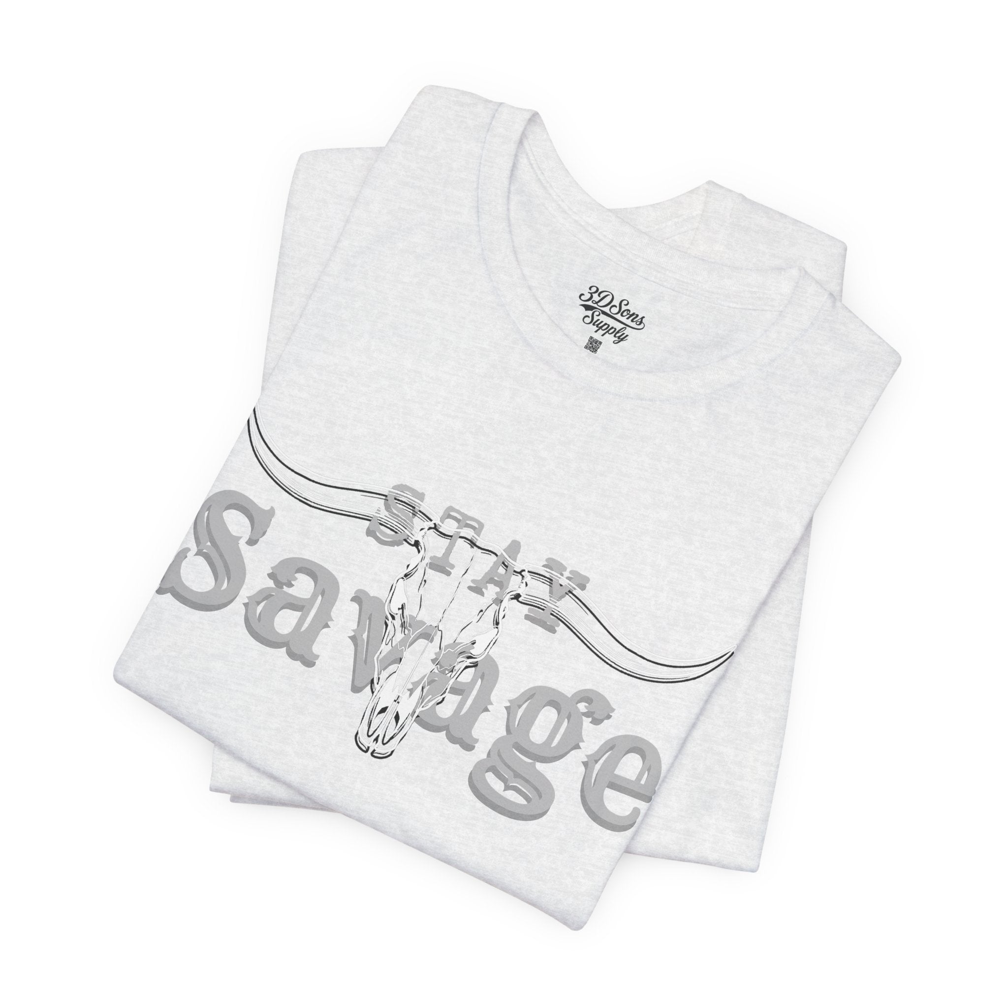 Stay Savage Longhorn Tee - Vintage Texas Skull T-Shirt