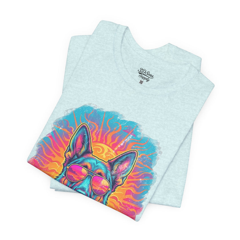 German Shepherd Retro 90s Vice City Tee