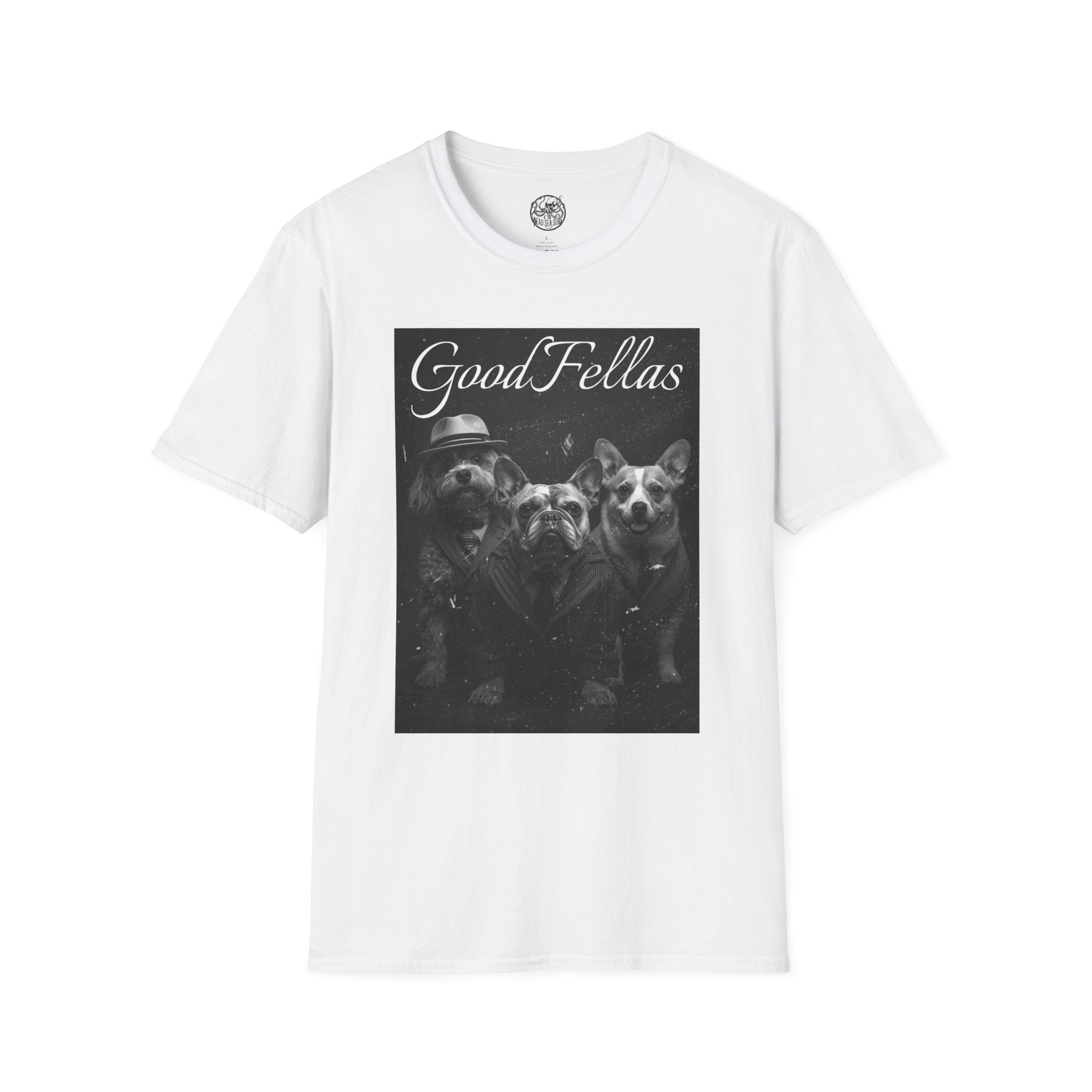 GoodFellas Dogs T-Shirt | Black & White Mafia Puppy Design
