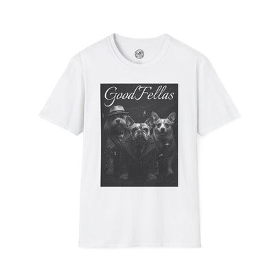 GoodFellas Dogs T-Shirt | Black & White Mafia Puppy Design