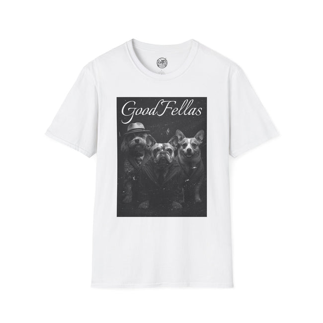 GoodFellas Dogs T-Shirt | Black & White Mafia Puppy Graphic Tee – 3D Sons Supply Co