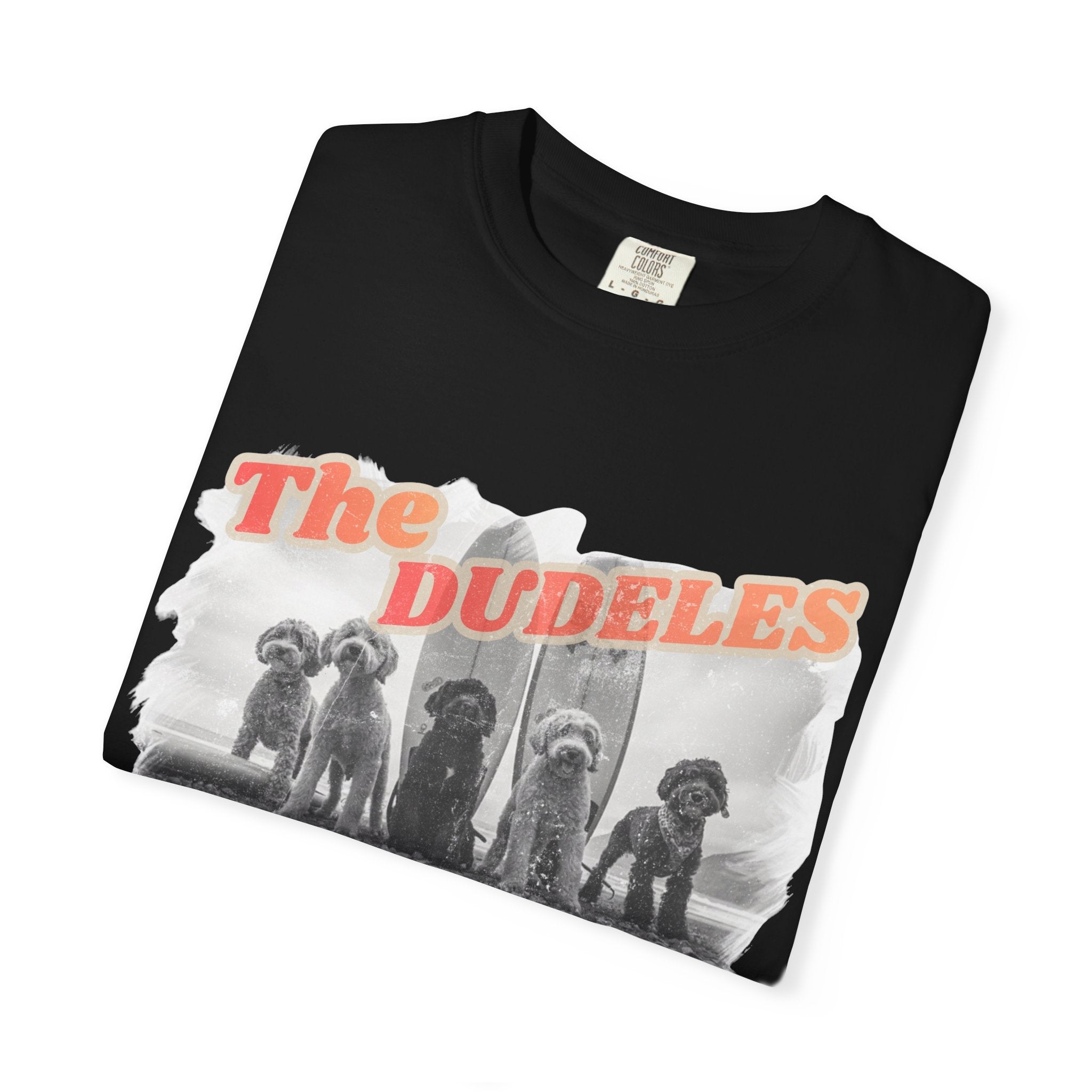 The Dudeles Dog Surfer T-Shirt | Doodle Breed Surfing Design