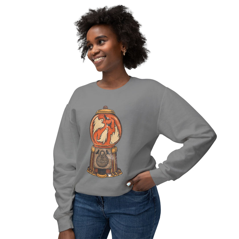 Ghost and Devil Gumball Machine Sweatshirt | Halloween Spooky Illustration