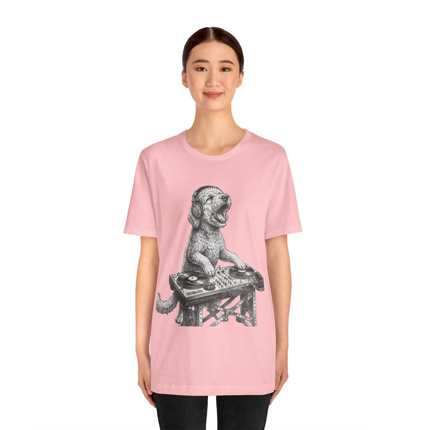 DJ Doodle T‑Shirt — Vintage Turntable Puppy Graphic Tee
