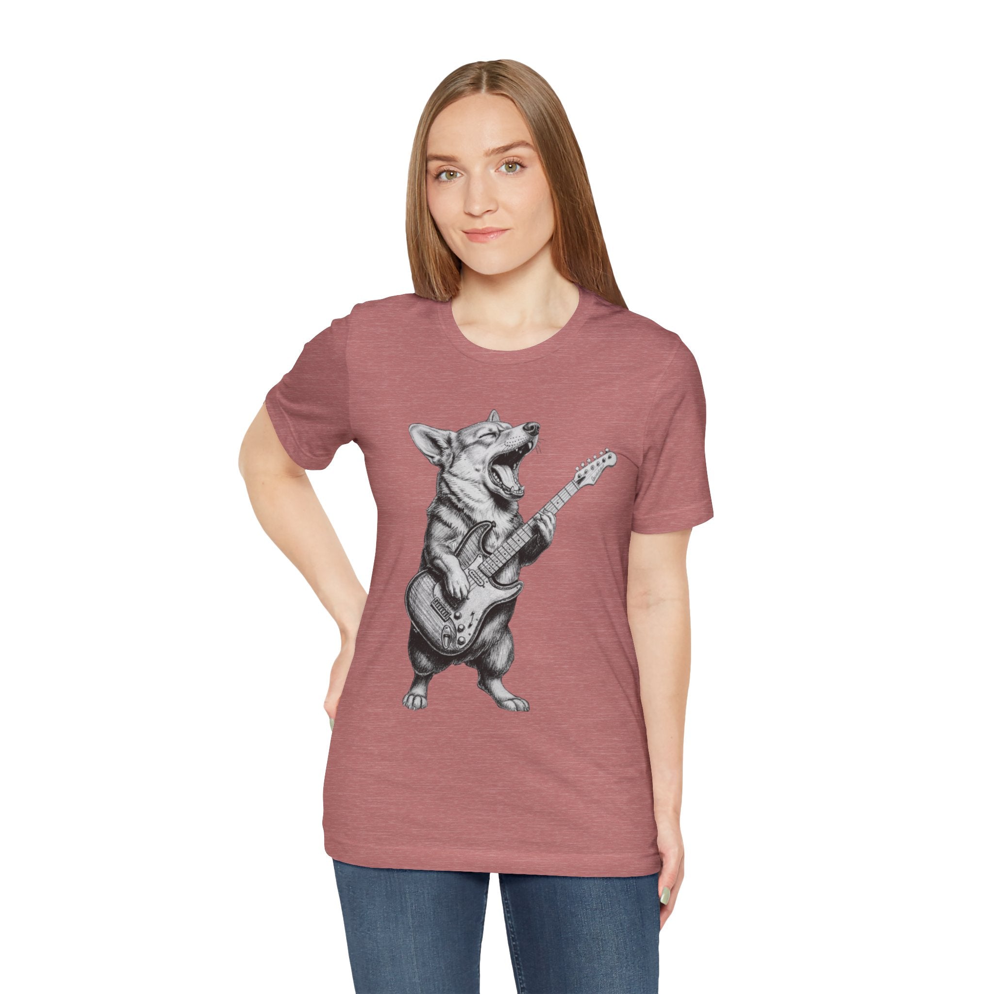 Corgi Rockstar T‑Shirt — Guitar Playing Dog Graphic Tee