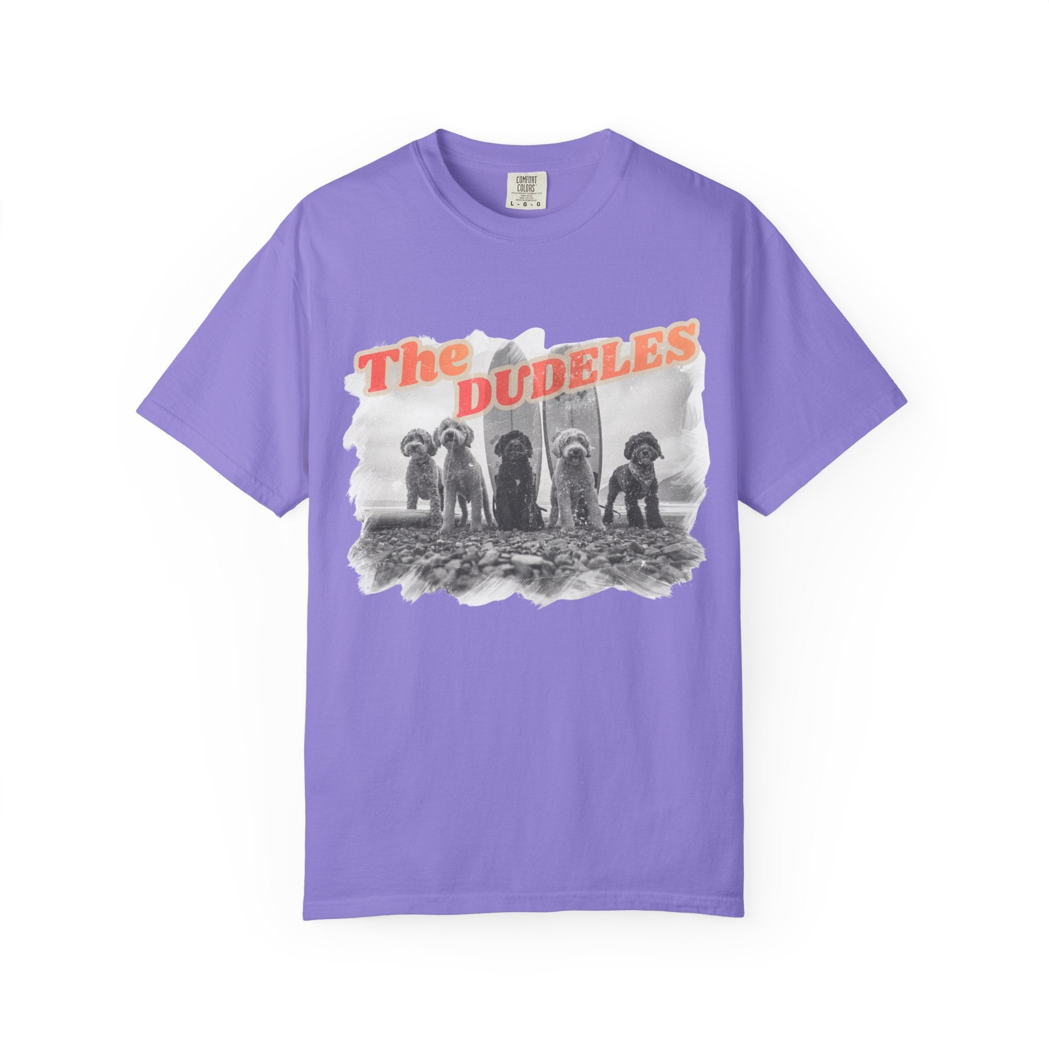 The Dudeles Dog Surfer T-Shirt | Doodle Breed Surfing Design