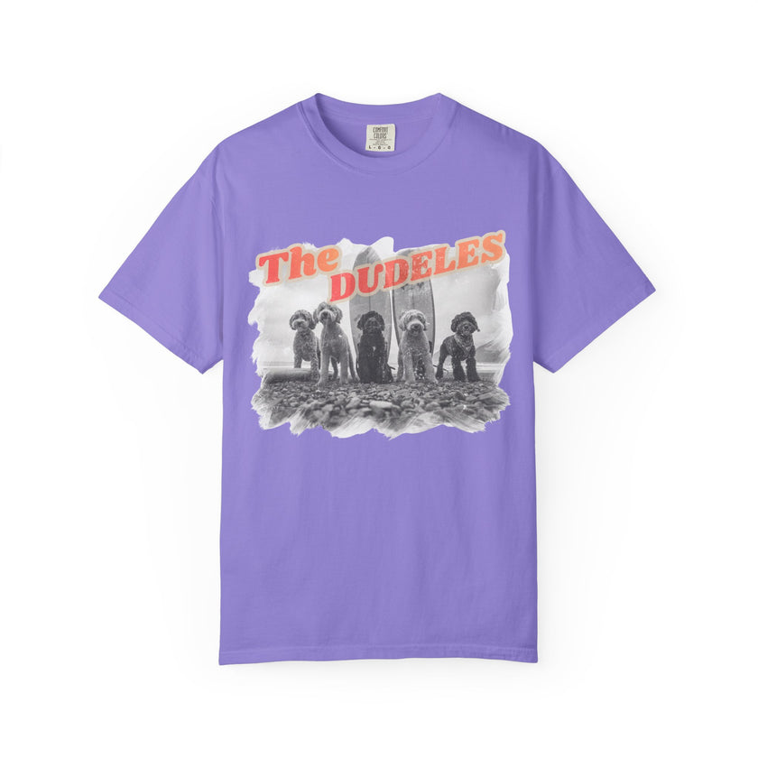 The Dudeles Dog Surfer T-Shirt | Doodle Breed Surfing Design
