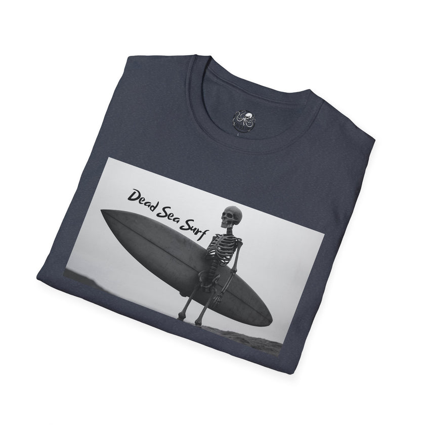 Skeleton Surfer Tee | Retro Black & White Surfing Graphic Shirt – 3D Sons Supply Co