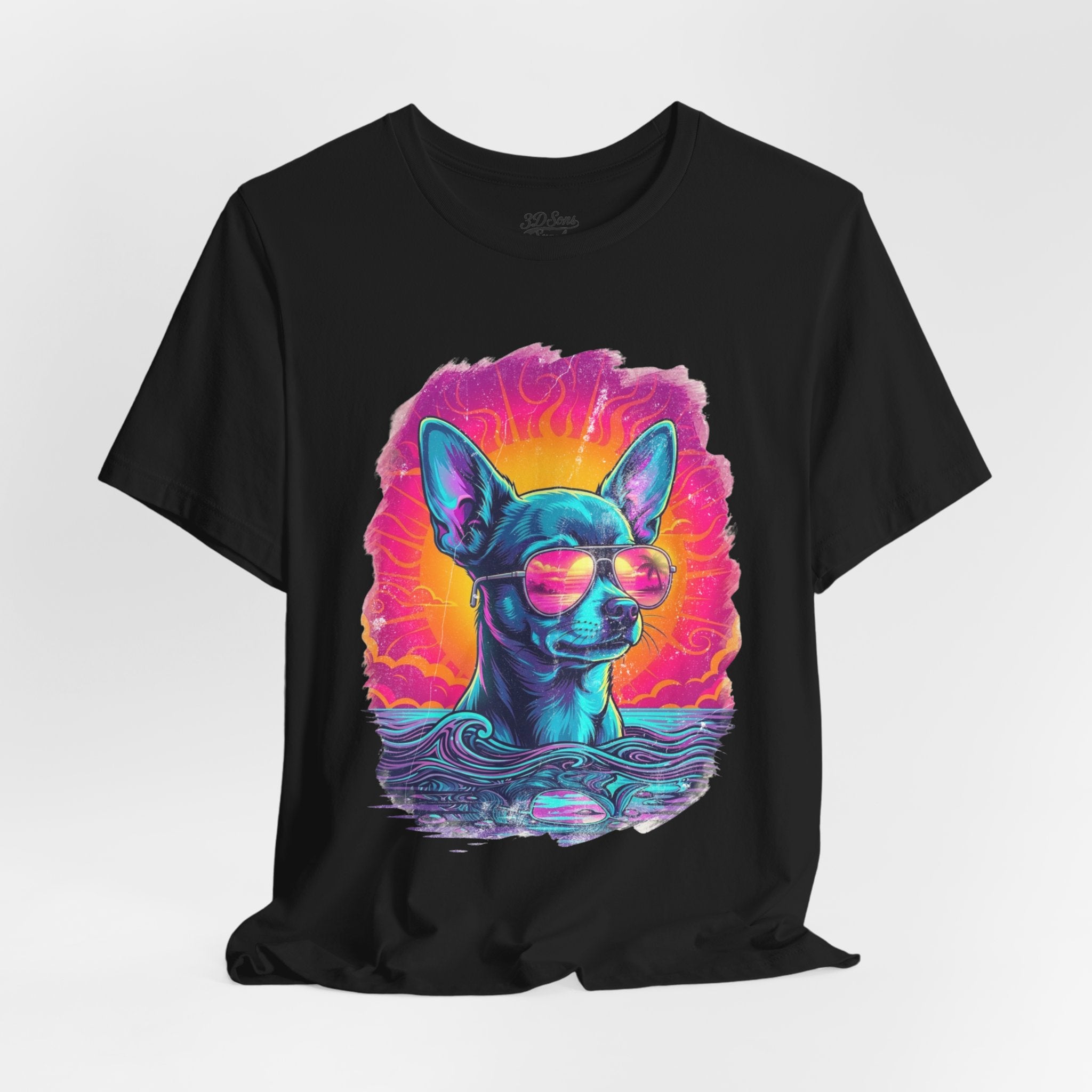 Chihuahua Vice City Retro Tee — 90s Vintage Dog Graphic T-Shirt