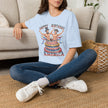Buff Abraham Lincoln and George Washington Jumping Out of Birthday Cake T-Shirt | 4th of July Patriotic