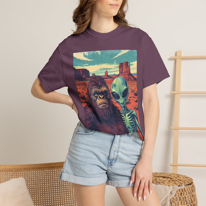 Alien & Bigfoot Monument Park T-Shirt