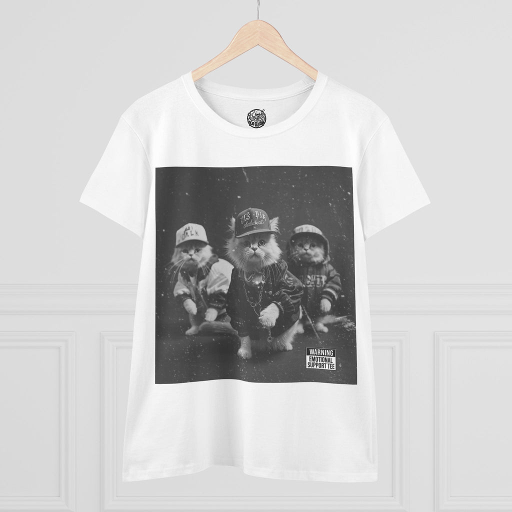 Women's 90s Kitten Hip Hop Album Cover Tee | Kittens Dressed as Rappers