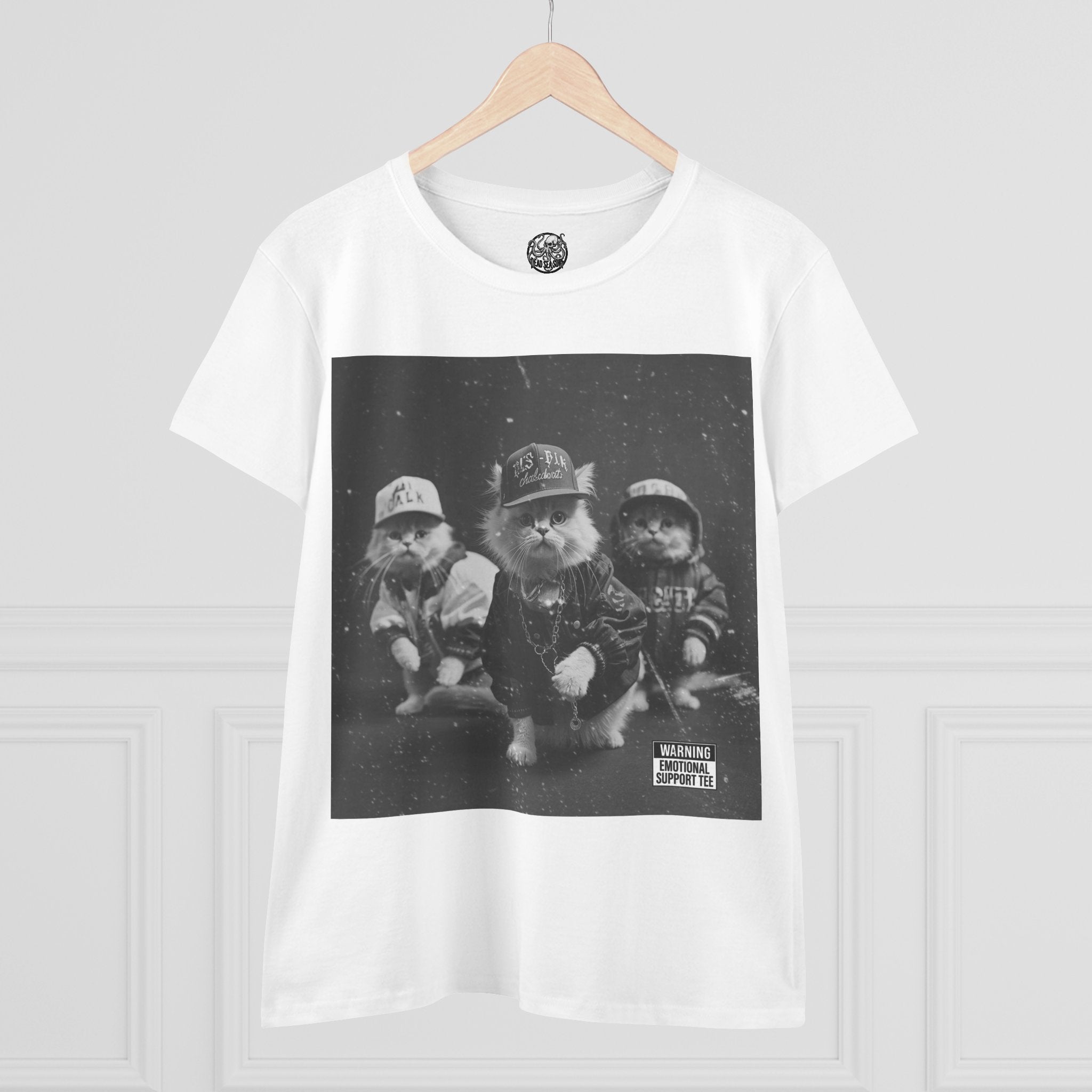 Women's 90s Kitten Hip Hop Album Cover Tee | Kittens Dressed as Rappers