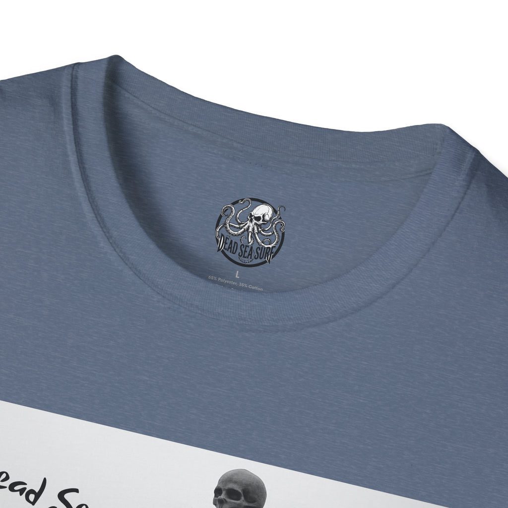 Skeleton Surfer Tee Shirt Retro Black & White Surfing Graphic