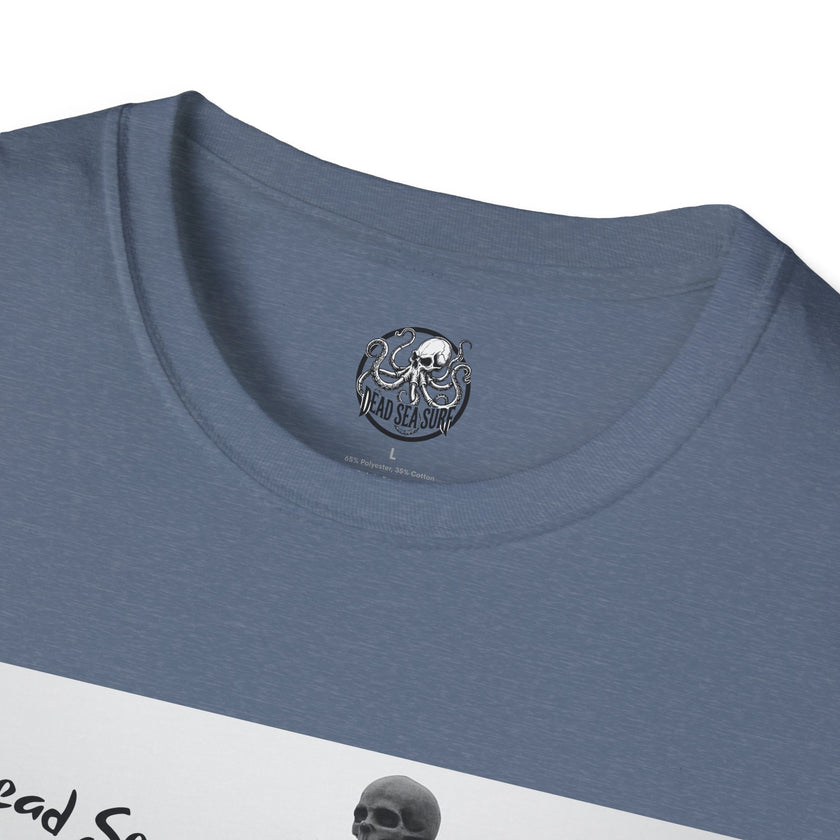 Skeleton Surfer Tee | Retro Black & White Surfing Graphic Shirt – 3D Sons Supply Co