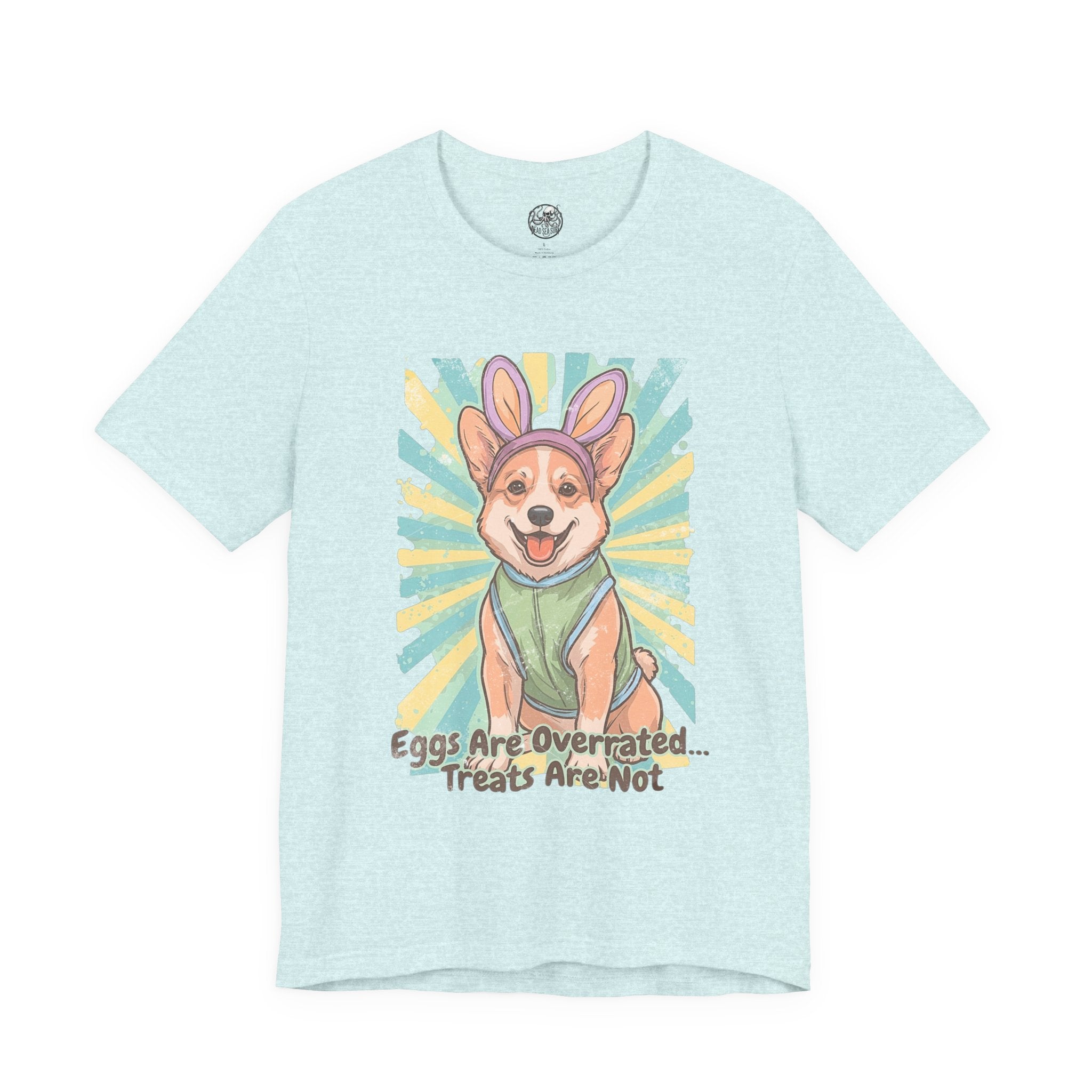 Easter Dog Tee — “Eggs Are Overrated...Treats Are Not” Corgi Retro Graphic T-Shirt