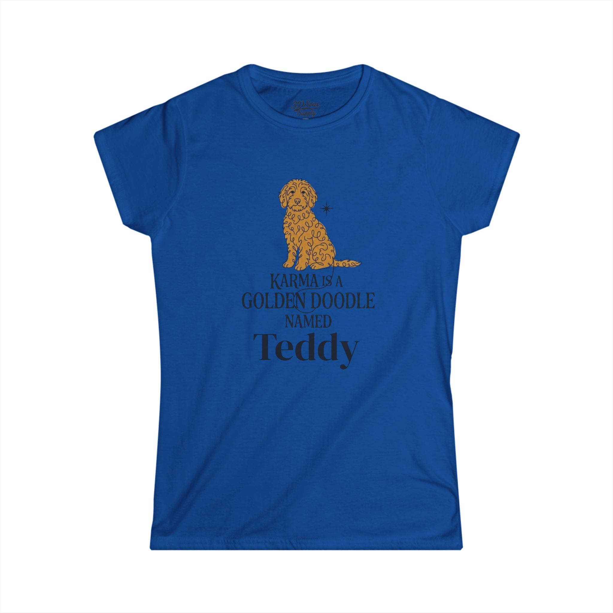 Personalized Karma Golden Doodle Name Tee | Mid Century Dog Shirt