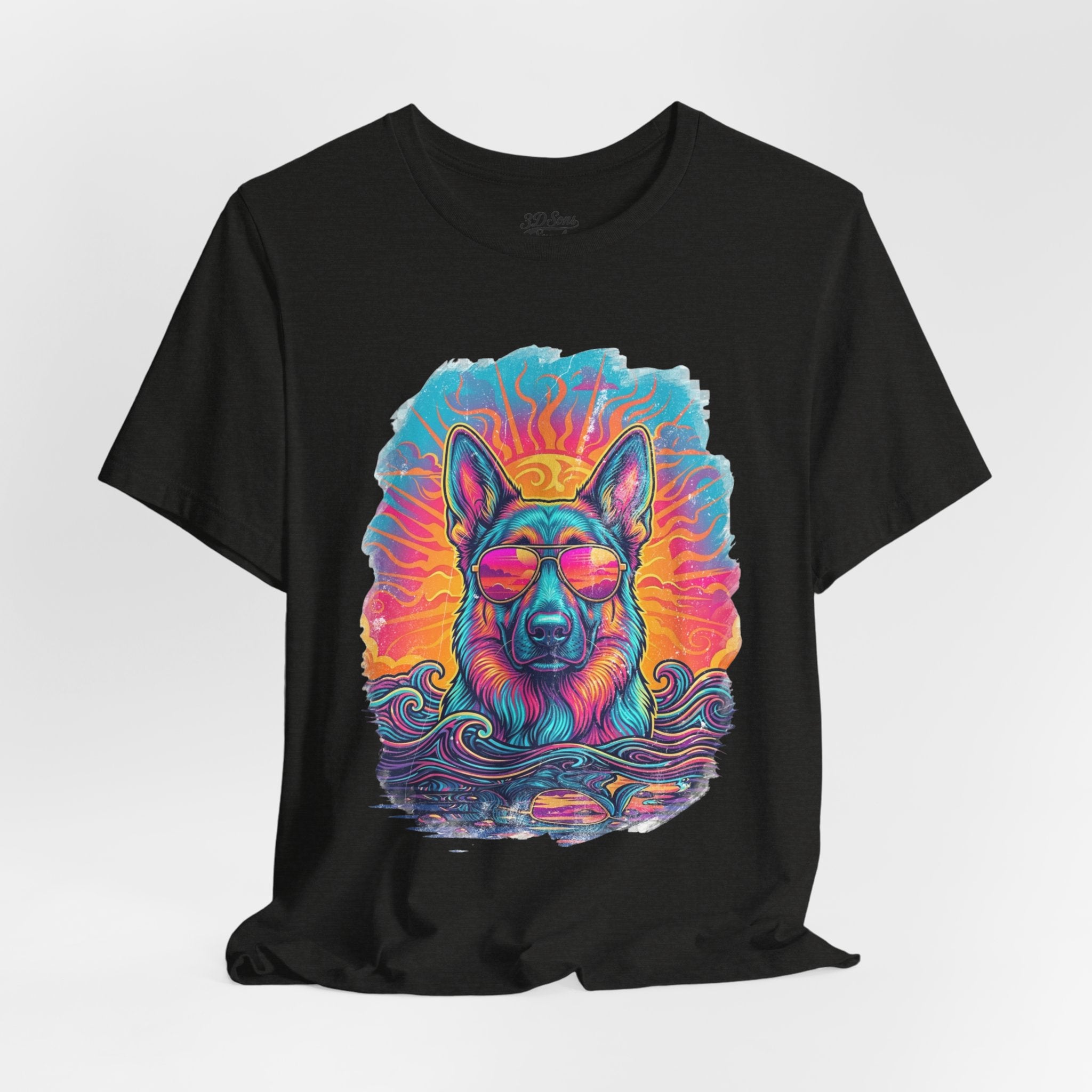 German Shepherd Retro 90s Vice City Tee