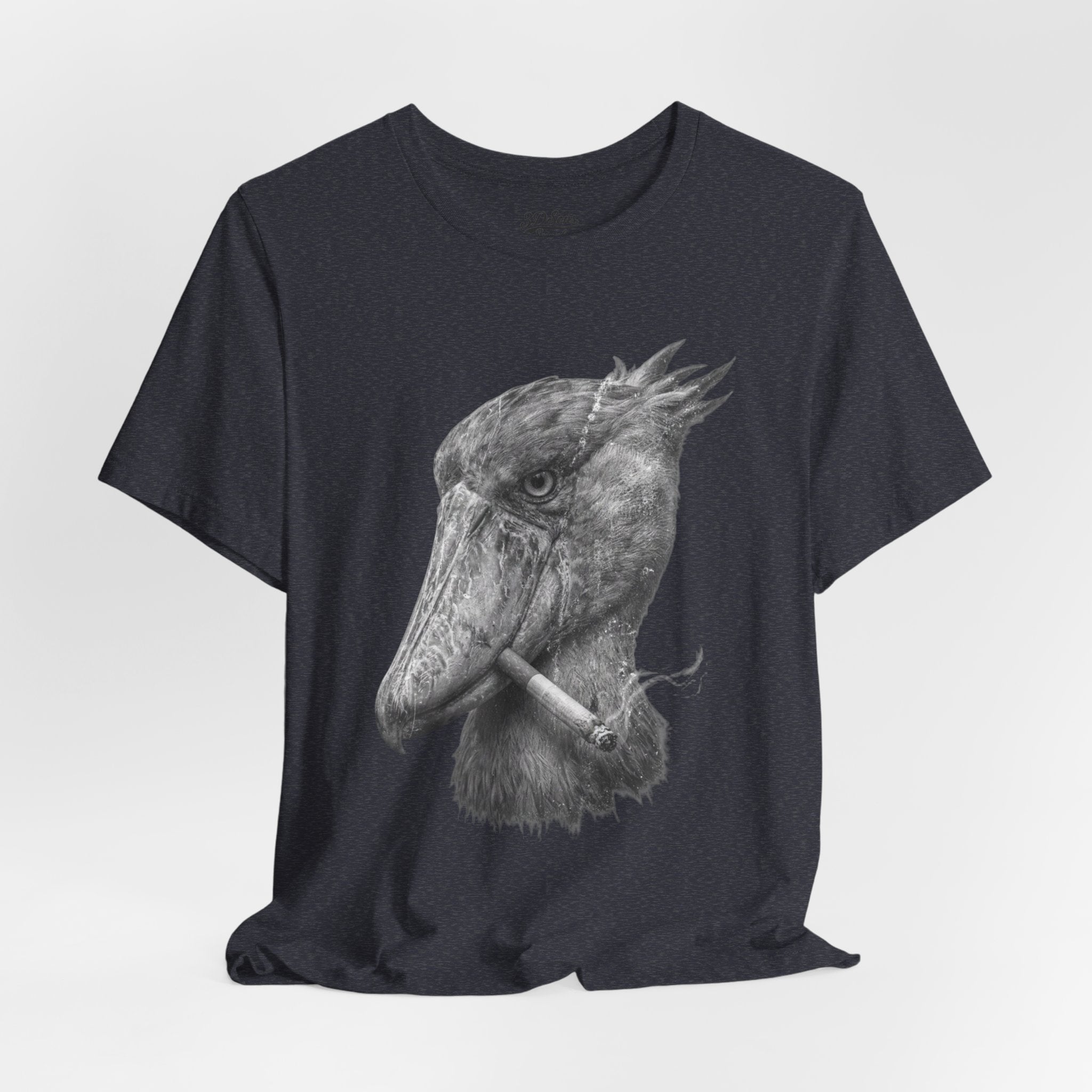 Smoking Shoebill Stork T-Shirt — Quirky Bird Graphic Tee