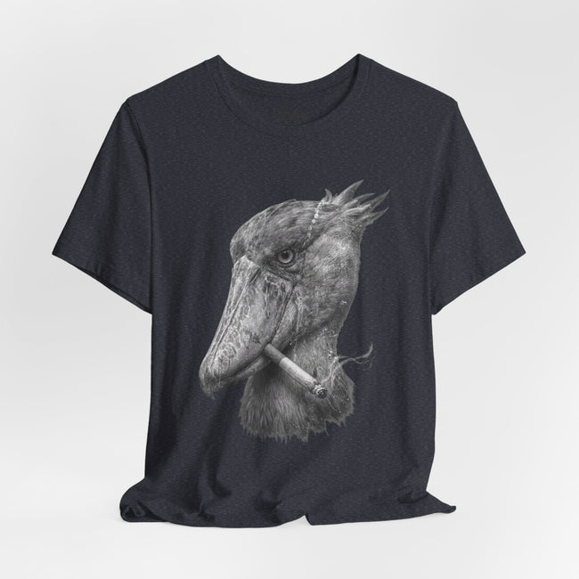 Smoking Shoebill Stork T-Shirt — Quirky Bird Graphic Tee