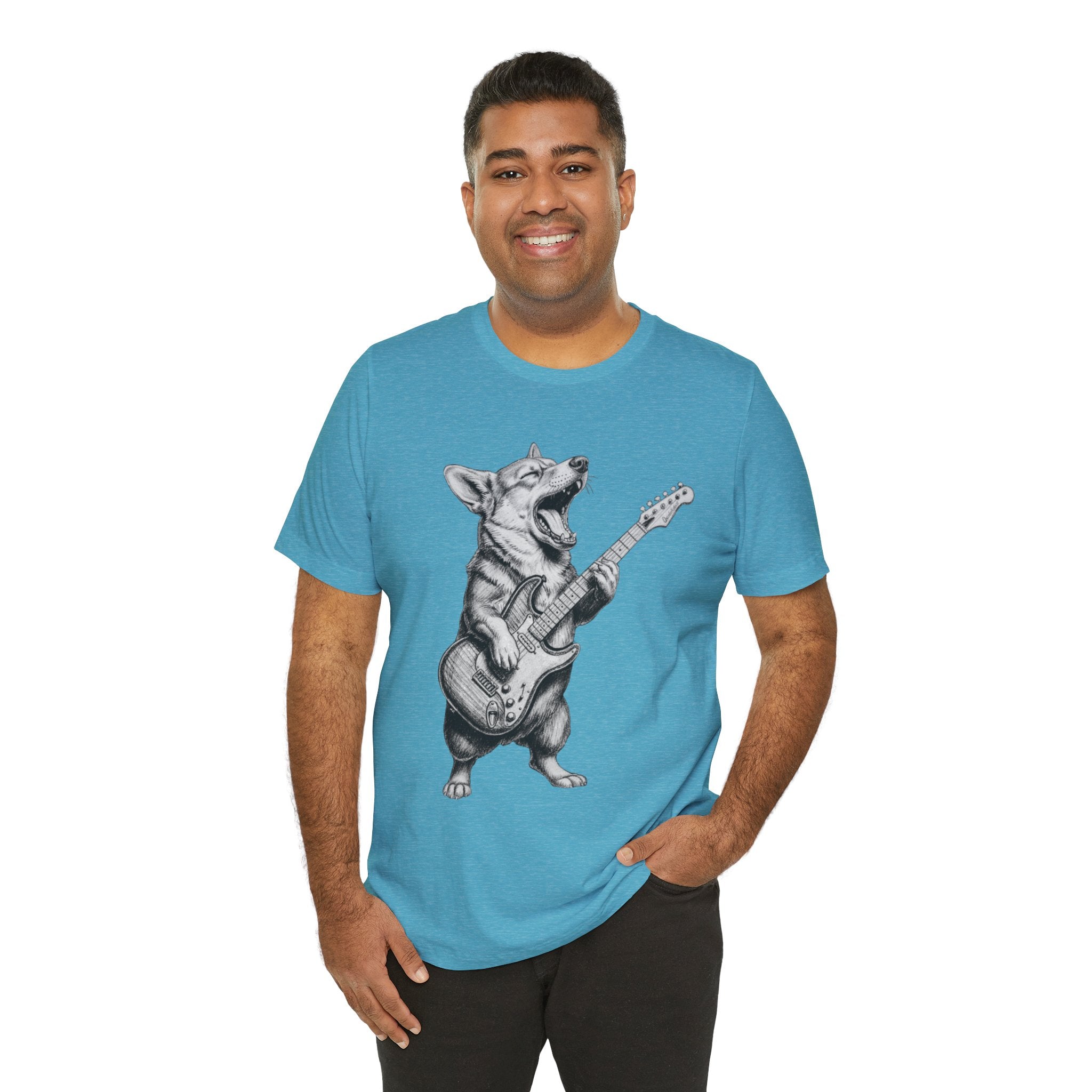 Corgi Rockstar T‑Shirt — Guitar Playing Dog Graphic Tee
